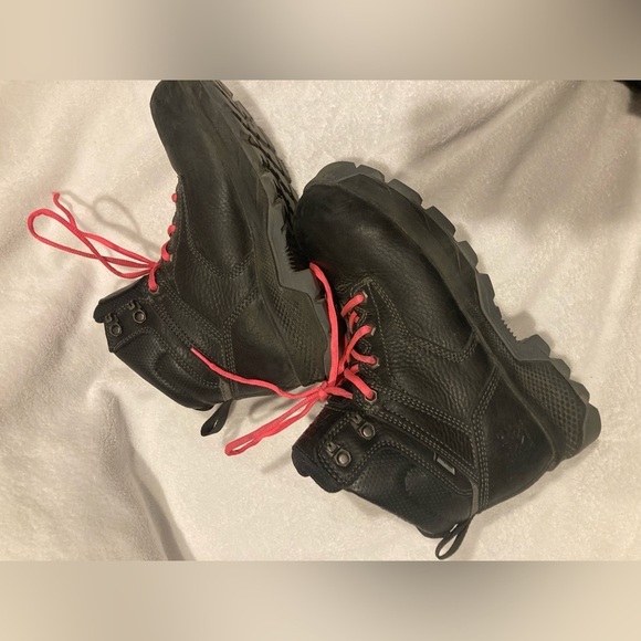 TIMBERLAND PRO Women's 8 womens POWERFIT Black Leather composite Toe Boots - Picture 3 of 11